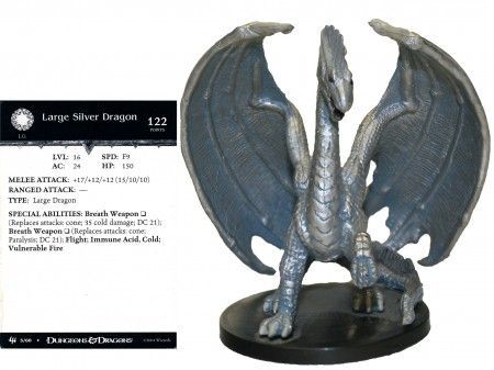 Dungeons & Dragons Miniature Archfiends DDM - 5/60 Large Silver Dragon
