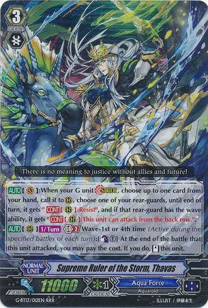 Supreme Ruler of the Storm Thavas G BT13 012EN Triple Rare RRR G Booster Set 13 Ultimate Stride Singles Supreme Ruler of the Storm Thavas G BT13 012EN Triple Rare RRR G Booster Set 13 Ultimate Stride Singles