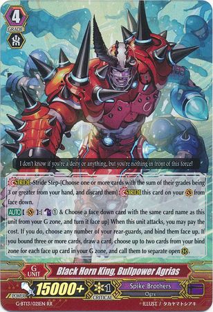 Black Horn King Bullpower Agrias G BT13 021EN Double Rare RR G Booster Set 13 Ultimate Stride Singles Black Horn King Bullpower Agrias G BT13 021EN Double Rare RR G Booster Set 13 Ultimate Stride Singles