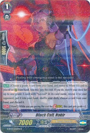 Black Call Nakir G BT13 032EN Rare R Black Call Nakir G BT13 032EN Rare R