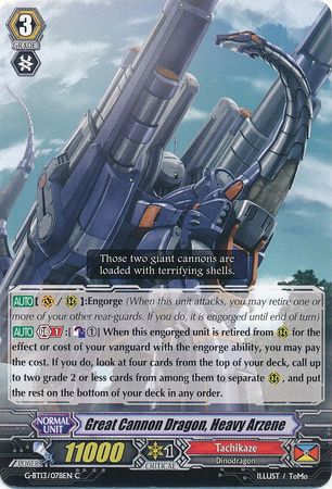 Great Cannon Dragon Heavy Arzene G BT13 078EN Common C Great Cannon Dragon Heavy Arzene G BT13 078EN Common C