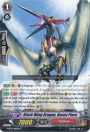 Black Wing Dragon Raven Ptera G BT13 082EN Common C Black Wing Dragon Raven Ptera G BT13 082EN Common C