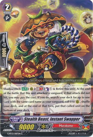 Stealth Beast Instant Swapper G BT13 087EN Common C G Booster Set 13 Ultimate Stride Singles Stealth Beast Instant Swapper G BT13 087EN Common C G Booster Set 13 Ultimate Stride Singles