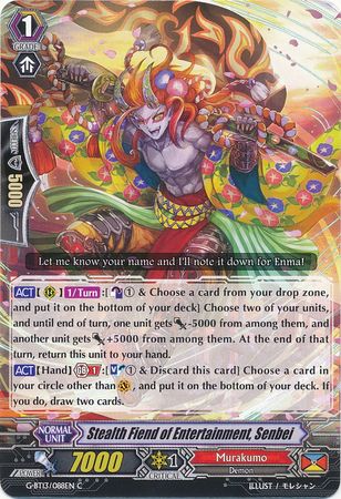Stealth Fiend of Entertainment Senbei G BT13 088EN Common C Stealth Fiend of Entertainment Senbei G BT13 088EN Common C