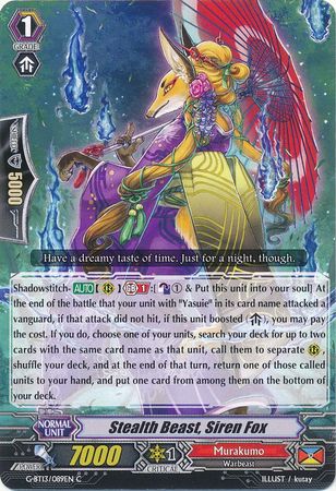 Stealth Beast Siren Fox G BT13 089EN Common C Stealth Beast Siren Fox G BT13 089EN Common C