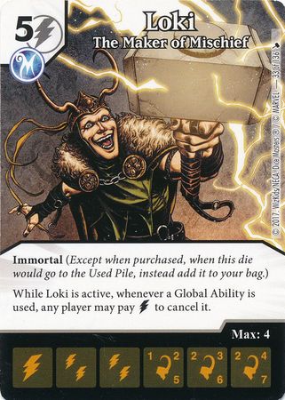 Loki The Maker of Mischief 33 136 Common Marvel Dice Masters The Mighty Thor Singles Loki The Maker of Mischief 33 136 Common Marvel Dice Masters The Mighty Thor Singles