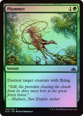Plummet Foil 143 196 Rivals of Ixalan Foil Singles Plummet Foil 143 196 Rivals of Ixalan Foil Singles