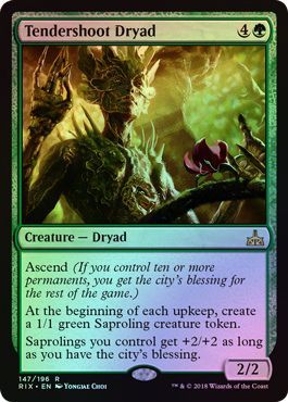 Tendershoot Dryad 147 196 Foil Rivals of Ixalan Foil Singles Tendershoot Dryad 147 196 Foil Rivals of Ixalan Foil Singles