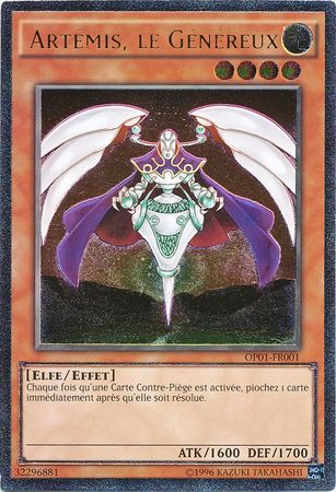 Ultimate Rare Artemis le Genereux OP01 FR001 French Yugioh Cards Ultimate Rare Artemis le Genereux OP01 FR001 French Yugioh Cards