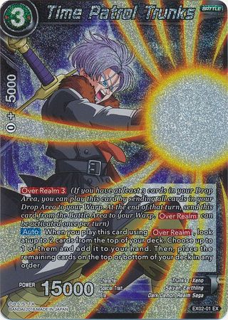 Time Patrol Trunks EX02 01 Foil Expansion Rare DBS Expansion Set 2 Dark Demon s Villains EX02 Time Patrol Trunks EX02 01 Foil Expansion Rare DBS Expansion Set 2 Dark Demon s Villains EX02