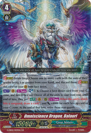 Omniscience Dragon Balaurl G EB02 003EN Generation Rare GR G Extra Booster 2 The Awakening Zoo Singles Omniscience Dragon Balaurl G EB02 003EN Generation Rare GR G Extra Booster 2 The Awakening Zoo Singles