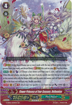 Flower Princess of Four Seasons Velhemina G EB02 004EN Generation Rare GR Flower Princess of Four Seasons Velhemina G EB02 004EN Generation Rare GR