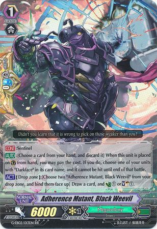 Adherence Mutant Black Weevil G EB02 013EN Double Rare RR Adherence Mutant Black Weevil G EB02 013EN Double Rare RR