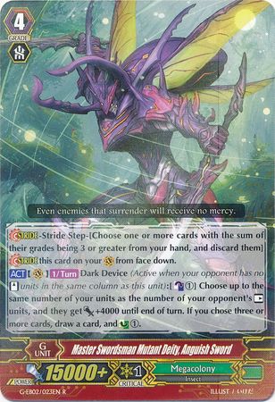 Master Swordsman Mutant Deity Anguish Sword G EB02 023EN Rare R G Extra Booster 2 The Awakening Zoo Singles Master Swordsman Mutant Deity Anguish Sword G EB02 023EN Rare R G Extra Booster 2 The Awakening Zoo Singles