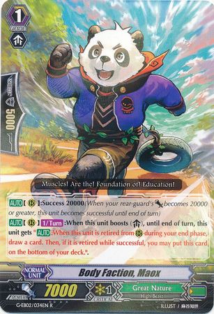 Body Faction Maox G EB02 034EN Rare R G Extra Booster 2 The Awakening Zoo Singles Body Faction Maox G EB02 034EN Rare R G Extra Booster 2 The Awakening Zoo Singles