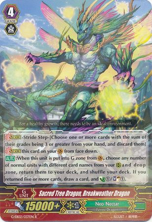 Sacred Tree Dragon Breakweather Dragon G EB02 037EN Rare R G Extra Booster 2 The Awakening Zoo Singles Sacred Tree Dragon Breakweather Dragon G EB02 037EN Rare R G Extra Booster 2 The Awakening Zoo Singles