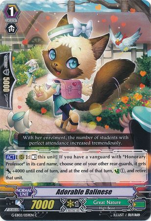 Adorable Balinese G EB02 059EN Common C G Extra Booster 2 The Awakening Zoo Singles Adorable Balinese G EB02 059EN Common C G Extra Booster 2 The Awakening Zoo Singles