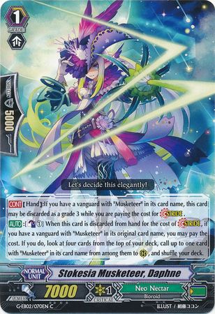 Stokesia Musketeer Daphne G EB02 070EN Common C G Extra Booster 2 The Awakening Zoo Singles Stokesia Musketeer Daphne G EB02 070EN Common C G Extra Booster 2 The Awakening Zoo Singles