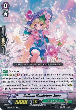 Calluna Musketeer Elma G EB02 072EN Common C G Extra Booster 2 The Awakening Zoo Singles Calluna Musketeer Elma G EB02 072EN Common C G Extra Booster 2 The Awakening Zoo Singles