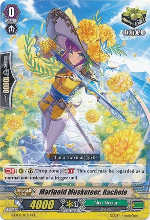 Marigold Musketeer Rachele G EB02 076EN Common C G Extra Booster 2 The Awakening Zoo Singles Marigold Musketeer Rachele G EB02 076EN Common C G Extra Booster 2 The Awakening Zoo Singles