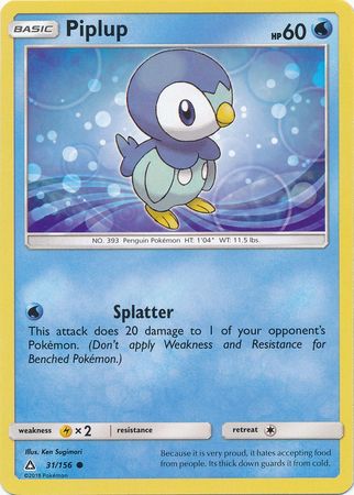 Piplup 32/156 Pokemon Sun & Moon Ultra Prism Card 