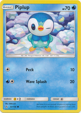 Piplup 32 156 Common Sun Moon Ultra Prism Singles Piplup 32 156 Common Sun Moon Ultra Prism Singles