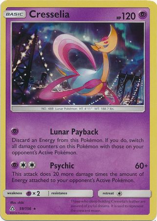 Cresselia 59 156 Holo Rare Sun Moon Ultra Prism Singles Cresselia 59 156 Holo Rare Sun Moon Ultra Prism Singles