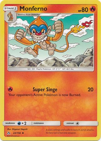Monferno 22 156 Uncommon Sun Moon Ultra Prism Singles Monferno 22 156 Uncommon Sun Moon Ultra Prism Singles
