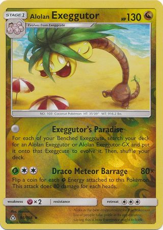 Alolan Exeggutor 95 156 Rare Reverse Holo Alolan Exeggutor 95 156 Rare Reverse Holo