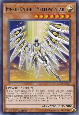 Mekk Knight Yellow Star EXFO EN017 Rare 1st Edition Mekk Knight Yellow Star EXFO EN017 Rare 1st Edition