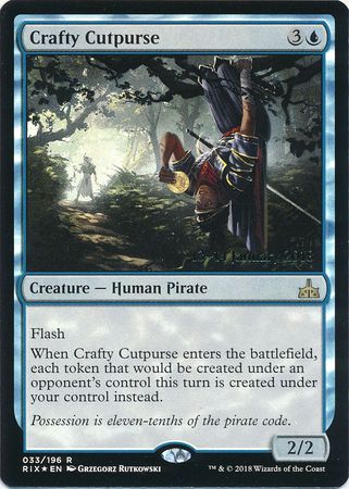 Crafty Cutpurse 033 196 RIX Pre Release Foil Promo Magic The Gathering Promo Cards Crafty Cutpurse 033 196 RIX Pre Release Foil Promo Magic The Gathering Promo Cards