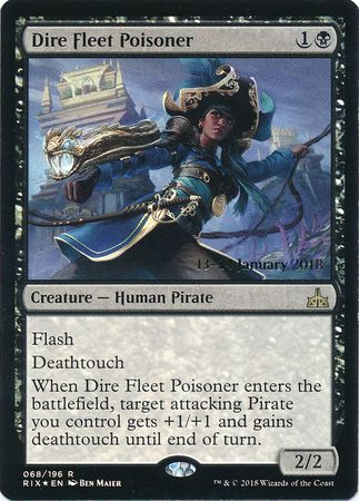 Dire Fleet Poisoner 068 196 RIX Pre Release Foil Promo Magic The Gathering Promo Cards Dire Fleet Poisoner 068 196 RIX Pre Release Foil Promo Magic The Gathering Promo Cards