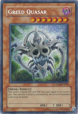 Greed Quasar CRMS EN098 Secret Rare Unlimited Greed Quasar CRMS EN098 Secret Rare Unlimited
