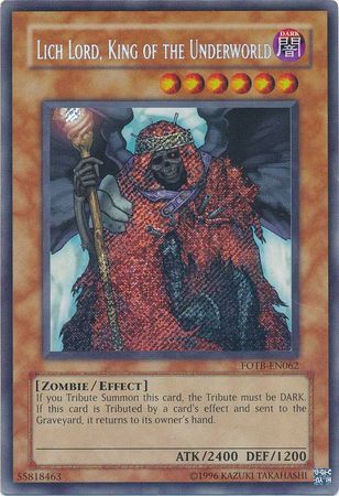 Lich Lord King of the Underworld FOTB EN062 Secret Rare Unlimited Lich Lord King of the Underworld FOTB EN062 Secret Rare Unlimited