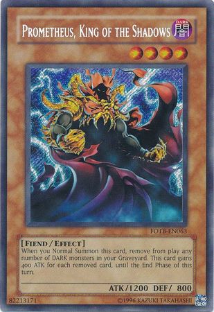 Prometheus King of the Shadows FOTB EN063 Secret Rare Unlimited Force of the Breaker FOTB Unlimited Singles Prometheus King of the Shadows FOTB EN063 Secret Rare Unlimited Force of the Breaker FOTB Unlimited Singles