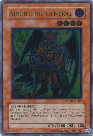 Ultimate Rare Archfiend General FOTB EN019 Unlimited Ultimate Rare Archfiend General FOTB EN019 Unlimited