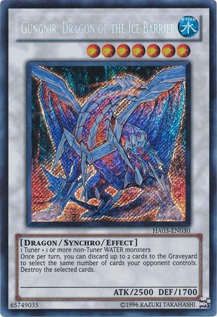 Gungnir Dragon of the Ice Barrier HA03 EN030 Secret Rare Unlimited Hidden Arsenal 3 HA03 Unlimited Singles Gungnir Dragon of the Ice Barrier HA03 EN030 Secret Rare Unlimited Hidden Arsenal 3 HA03 Unlimited Singles