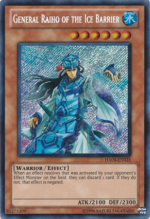 General Raiho of the Ice Barrier HA04 EN025 Secret Rare Unlimited Hidden Arsenal 4 Trishula s Triumph HA04 Unlimited Singles General Raiho of the Ice Barrier HA04 EN025 Secret Rare Unlimited Hidden Arsenal 4 Trishula s Triumph HA04 Unlimited Singles