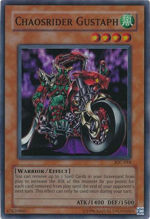 Chaosrider Gustaph IOC 018 Super Rare Unlimited Invasion of Chaos IOC Unlimited Singles Chaosrider Gustaph IOC 018 Super Rare Unlimited Invasion of Chaos IOC Unlimited Singles