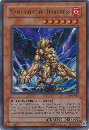 Manticore of Darkness IOC 067 Ultra Rare Unlimited Invasion of Chaos IOC Unlimited Singles Manticore of Darkness IOC 067 Ultra Rare Unlimited Invasion of Chaos IOC Unlimited Singles