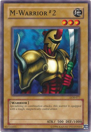 M Warrior 2 LOB 077 Common Unlimited Legend Of Blue Eyes White Dragon LOB Unlimited Singles M Warrior 2 LOB 077 Common Unlimited Legend Of Blue Eyes White Dragon LOB Unlimited Singles