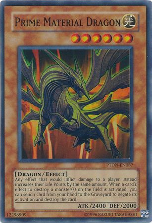 Prime Material Dragon PGLD-EN065 Gold Rare YuGiOh Card 