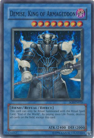 Demise King of Armageddon SOI EN035 Super Rare Unlimited Shadow of Infinity SOI Unlimited Singles Demise King of Armageddon SOI EN035 Super Rare Unlimited Shadow of Infinity SOI Unlimited Singles