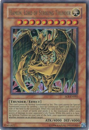 Hamon Lord of Striking Thunder SOI EN002 Ultra Rare Unlimited Hamon Lord of Striking Thunder SOI EN002 Ultra Rare Unlimited