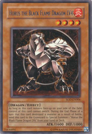 YGO Horus The Black Flame Dragon LV4 Ultimate Soul Of The Duelist SOD-en006