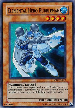 Elemental Hero Bubbleman YSDJ EN017 Super Rare Unlimited Starter Deck Jaden Yuki YSDJ Unlimited Singles Elemental Hero Bubbleman YSDJ EN017 Super Rare Unlimited Starter Deck Jaden Yuki YSDJ Unlimited Singles