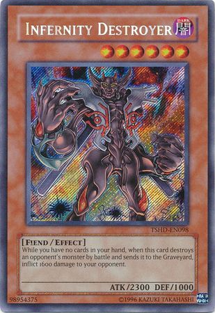 Infernity Destroyer TSHD EN098 Secret Rare Unlimited The Shining Darkness TSHD Unlimited Singles Infernity Destroyer TSHD EN098 Secret Rare Unlimited The Shining Darkness TSHD Unlimited Singles