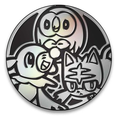 Pokemon Alola Region Starters Collectible Coin Silver Rainbow Mirror Holofoil Pokemon Alola Region Starters Collectible Coin Silver Rainbow Mirror Holofoil