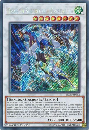 Dragon Sincro Ala Cristalina BLLR SP062 Secret Rare 1st Edition Spanish Yugioh Cards Dragon Sincro Ala Cristalina BLLR SP062 Secret Rare 1st Edition Spanish Yugioh Cards