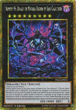 Numero 95 Dragon de Materia Oscura de Ojos Galacticos PGL2 SP015 Gold Rare 1st Ed Spanish Yugioh Cards Numero 95 Dragon de Materia Oscura de Ojos Galacticos PGL2 SP015 Gold Rare 1st Ed Spanish Yugioh Cards